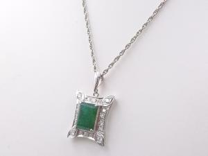 Pt850/Pt900 エメラルド 3.77ct ダイヤ 0.44ct ネックレス 11.6g